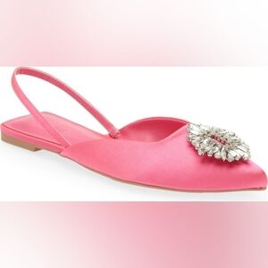 Open Edit Kendall Ornament Pointed Toe Slingback Flat